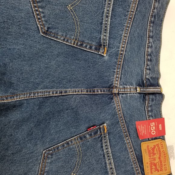 Levi's Blue Cotton 505 Relaxed Flat Front Straight Leg Jeans Mens  Size  36 x 34 - Picture 4 of 7